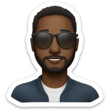 Damso avec des lunettes de soleil sticker