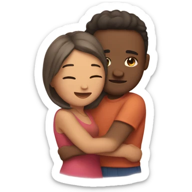 Cuddling couple  sticker
