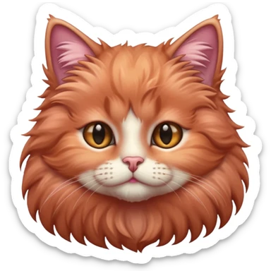 Rose gold fluffy cat  sticker