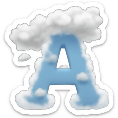 the letter A made from clouds sticker