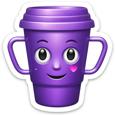 glitter purple cup sticker