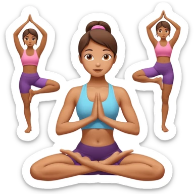 different yoga poses Girl sticker