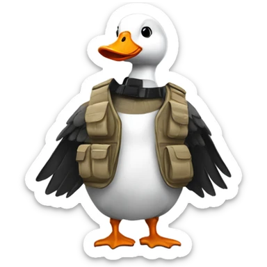 goose with bulletproof vest sticker