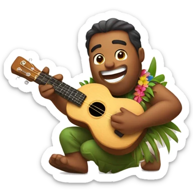 hawaaian man playing ukelele  sticker