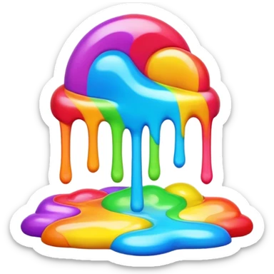 melting neon rainbow candy renaissance landscape sticker