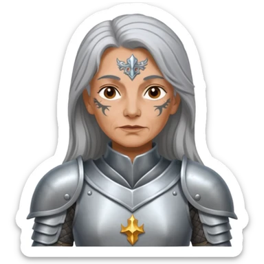 Elderly Tattooed Knights female, with long hair sticker