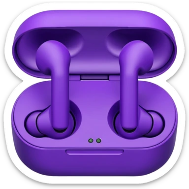 purple wired earbuds sticker