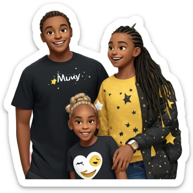 smiling girl under starry sky sticker