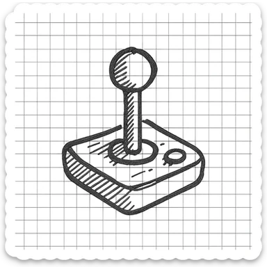 joystick icon, line art, color #442C58, no fill sticker