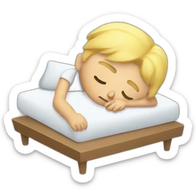 sleeping blonde man with math symbol on his eyes as he was tired of study sticker