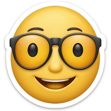 Smiling emoji lowering its sunglasses to give a playful or intrigued look. sticker