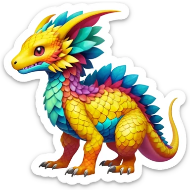 Colorful Exotic Pokémon-Digimon-Fakémon-hybrid-creature (full body) sticker