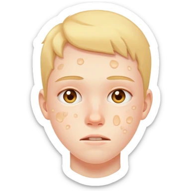 teenager face with acne breakout sticker