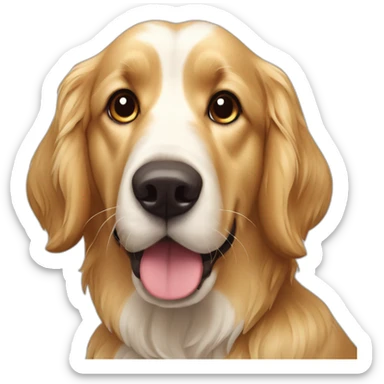 Chien croisé épagneul breton et golden retriver sticker