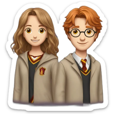 harry potter with hermoine granger and ron weasley sticker