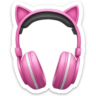 Pink headphones with cat ears sticker
