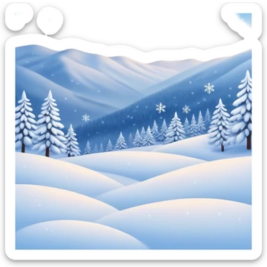 Cinematic Realistic Snow Emoji, Soft and delicate, with fluffy snowflakes drifting gently to the ground. The snow blankets the landscape in a peaceful, serene hush, creating a calm and sparkling atmosphere. Soft glowing outline, capturing the essence of tranquility, winter beauty, and crisp, clean freshness in a scene of falling snow! sticker