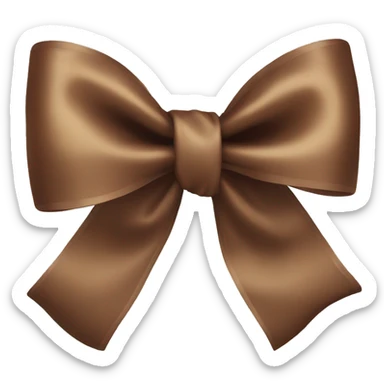 Brown satin bow  sticker