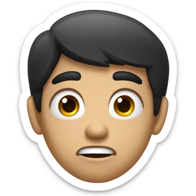 shocking expression with black hair naturalstic  sticker