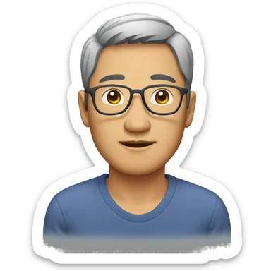 middle aged asian man sticker