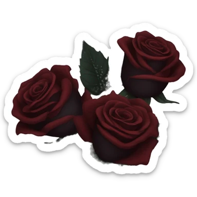 Gothic Black roses and dark red roses in a bouquet  sticker