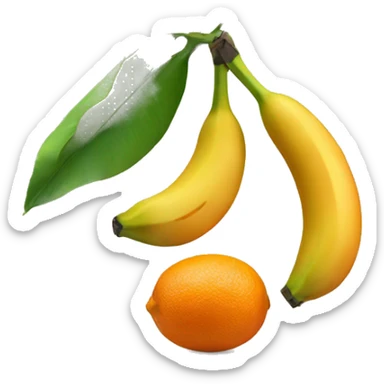 Two oranges, and a banana in the middle  sticker