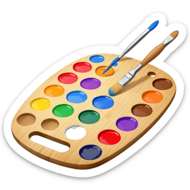 Palette with brush sticker