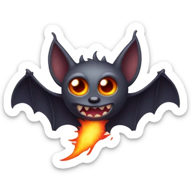 bat with eyes of fire sticker
