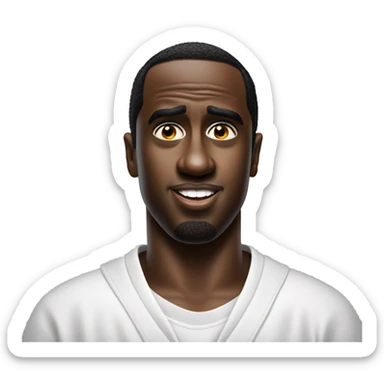 Sean Diddy Combs holding bottles of baby oil sticker