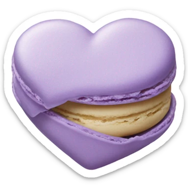 Lilac macaron in shape of a heart  sticker