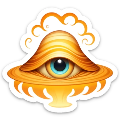 A desert mirage entity that appears as a shimmering, ever-shifting silhouette with eyes of swirling heat distortion, capable of creating duplicate illusions of itself that can solidify briefly to attack. sticker