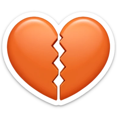 Make a half gray and half orange heart emoji (left is gray and right is orange) sticker