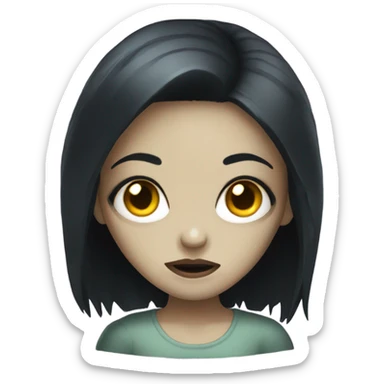 zombie girl with black hair sticker