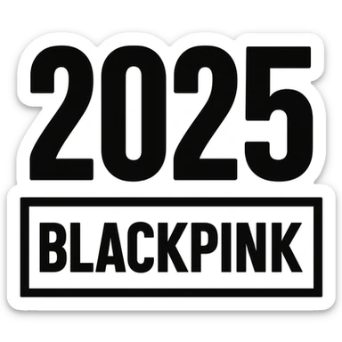 2025 year blackpink text, remove background sticker