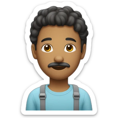 un homme de 17 ans métisse foncé avec un bouc et une moustzche sticker