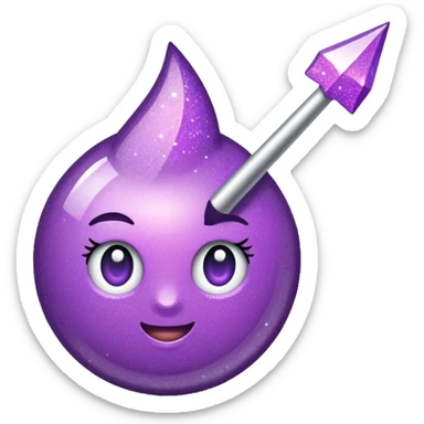 flecha para direita com glitter e roxa > sticker