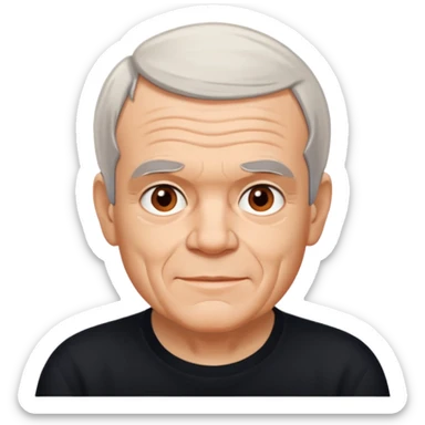 Milan Kundera subtly betraying his serious personality sticker