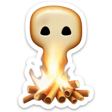 toasted marshmallow no face sticker