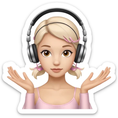 hip hop ballerina, wearing headphones, confident attitude sticker