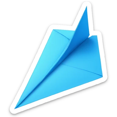 Blue paper plane  sticker