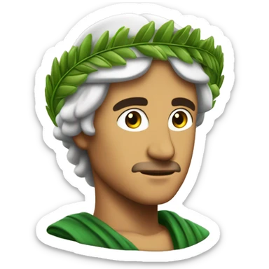 Dante Alighieri with a green laurel wreath on his head sticker