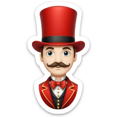 Vintage circus ringmaster with mustache sticker