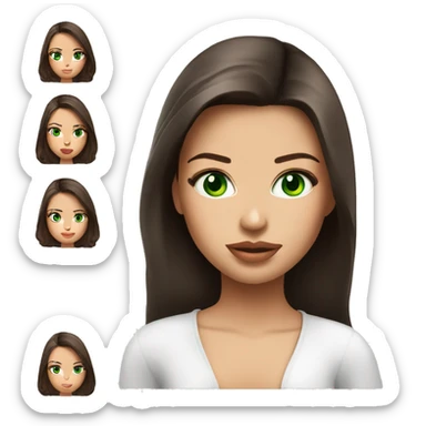 Beautiful girl with green eyes,brown hair ,girl looks adriana lima sticker
