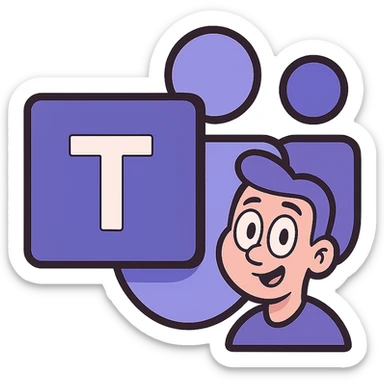 Microsoft Teams logo in flat toon style sticker