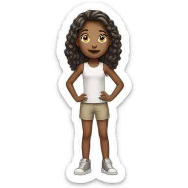 white 12 years old girl stand up sticker