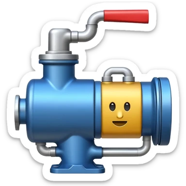 Plumbing pump, digital art emoji style, with clean lines, no face on objects, white background sticker