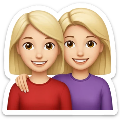 Two girls saying six seven sticker