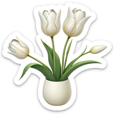 White tulips sticker