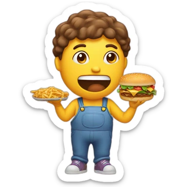 eating junk food sticker