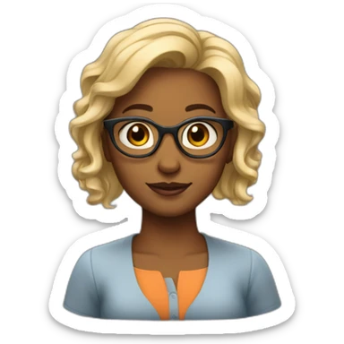 librarian girl shor hair sticker
